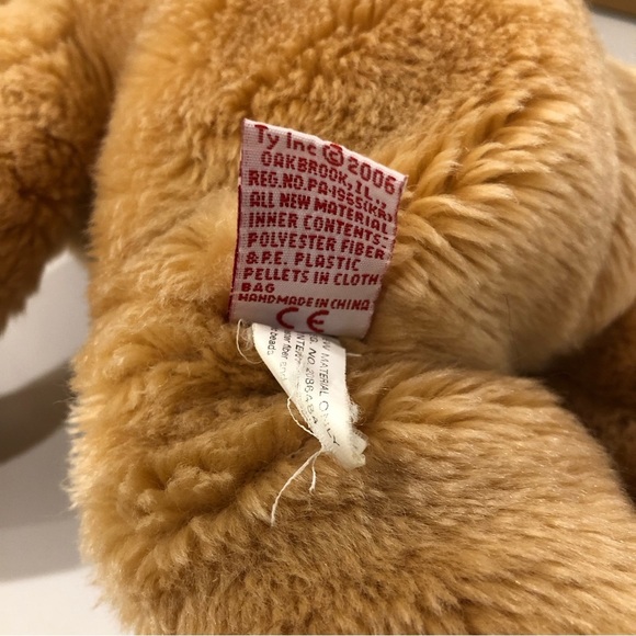 Ty Beanie  Buddies 2006 brown bear plush heart red ribbon EUC stuffed animal - Picture 6 of 7